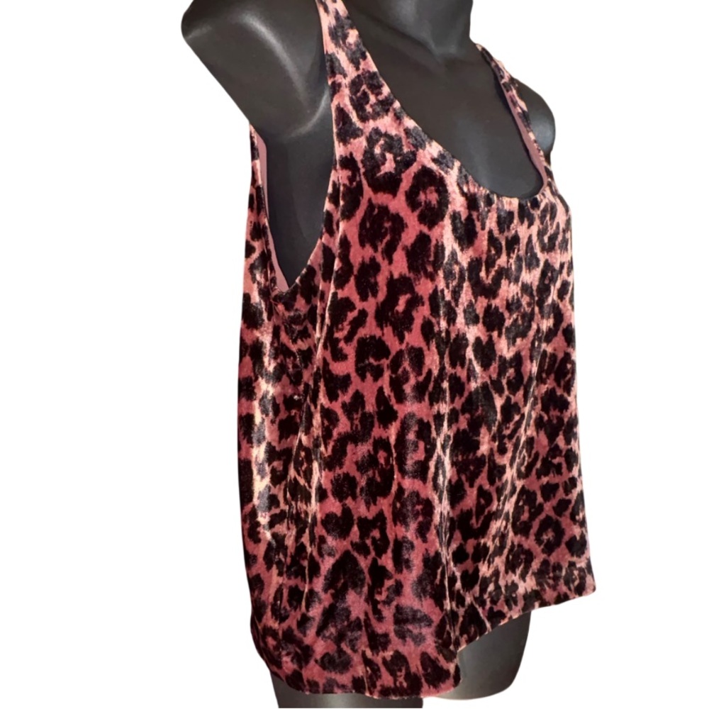 J.Crew "Always" tank top in a rose leopard print velvet fabric size 6 small med - Picture 2 of 10